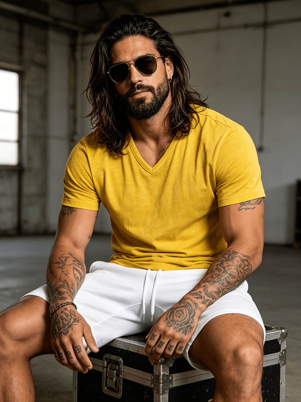 Men's Soft Cotton V-Neck Casual Top