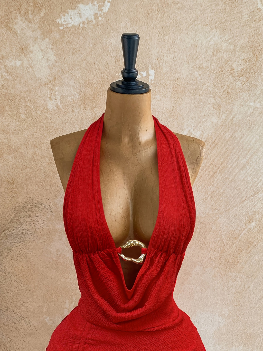 Backless Halter Mini Dress