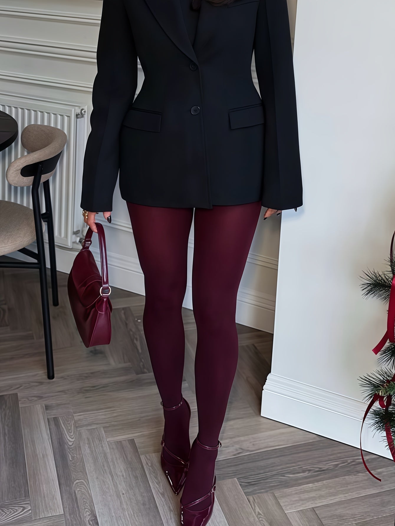Velvet Slim-Fit Full-Length Pants