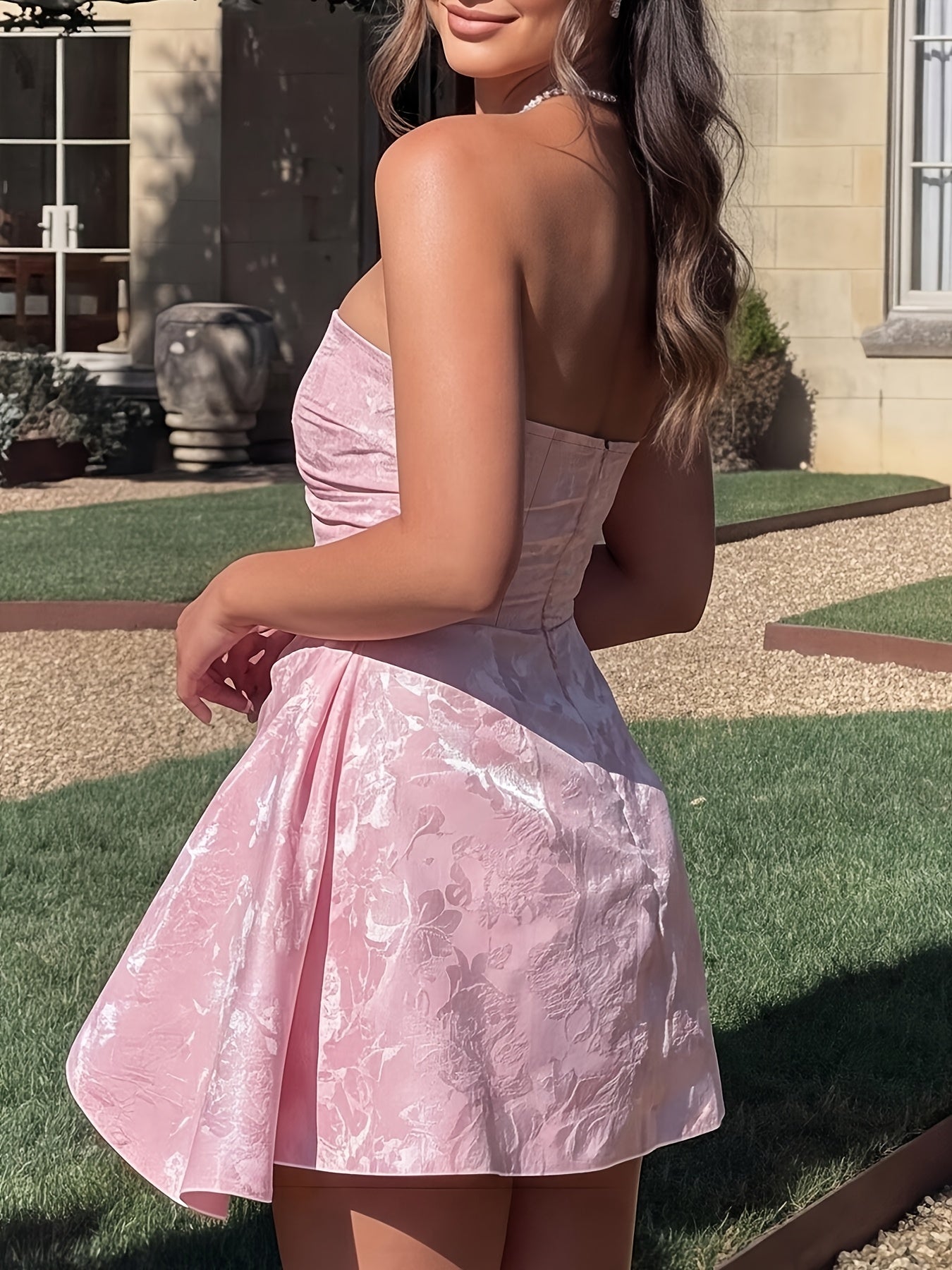 French Princess Jacquard Mini Dress