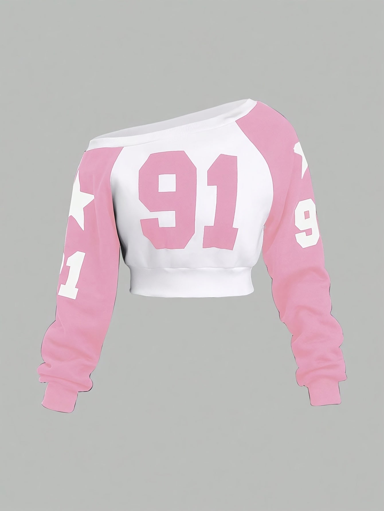 Directional Elegant Casual Off-Shoulder Women's Sweatshirt