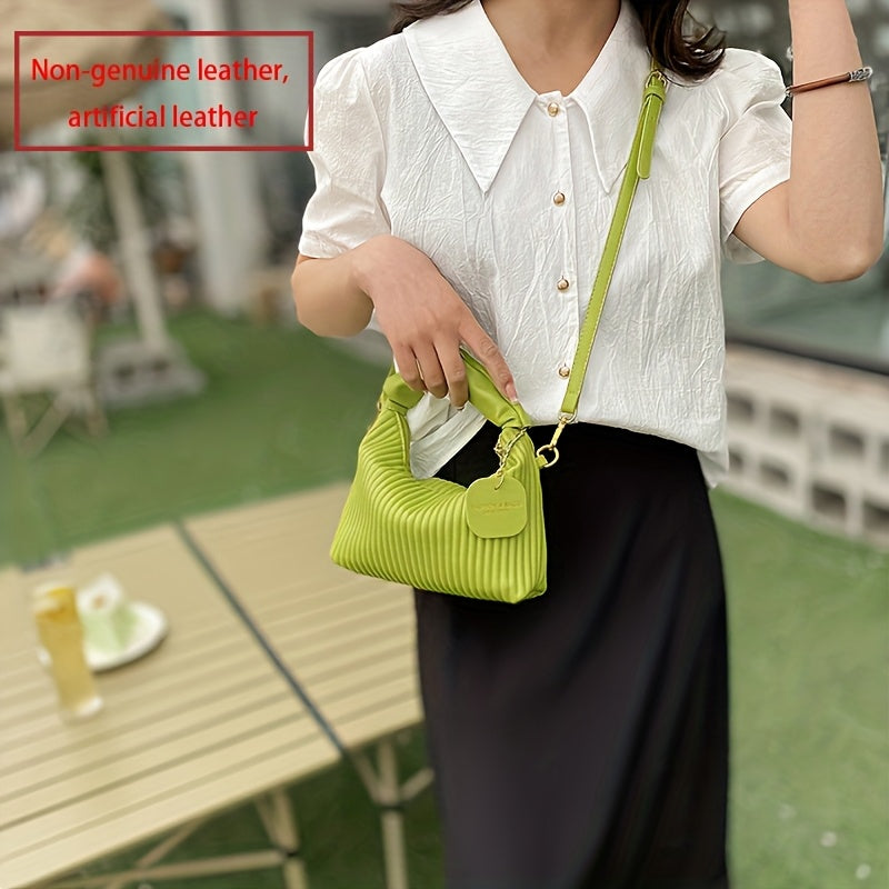 Texture Vertical Stripe Handbag 2025 New Small-Scale Design Shoulder Crossbody Bag Stylish Versatile Bag