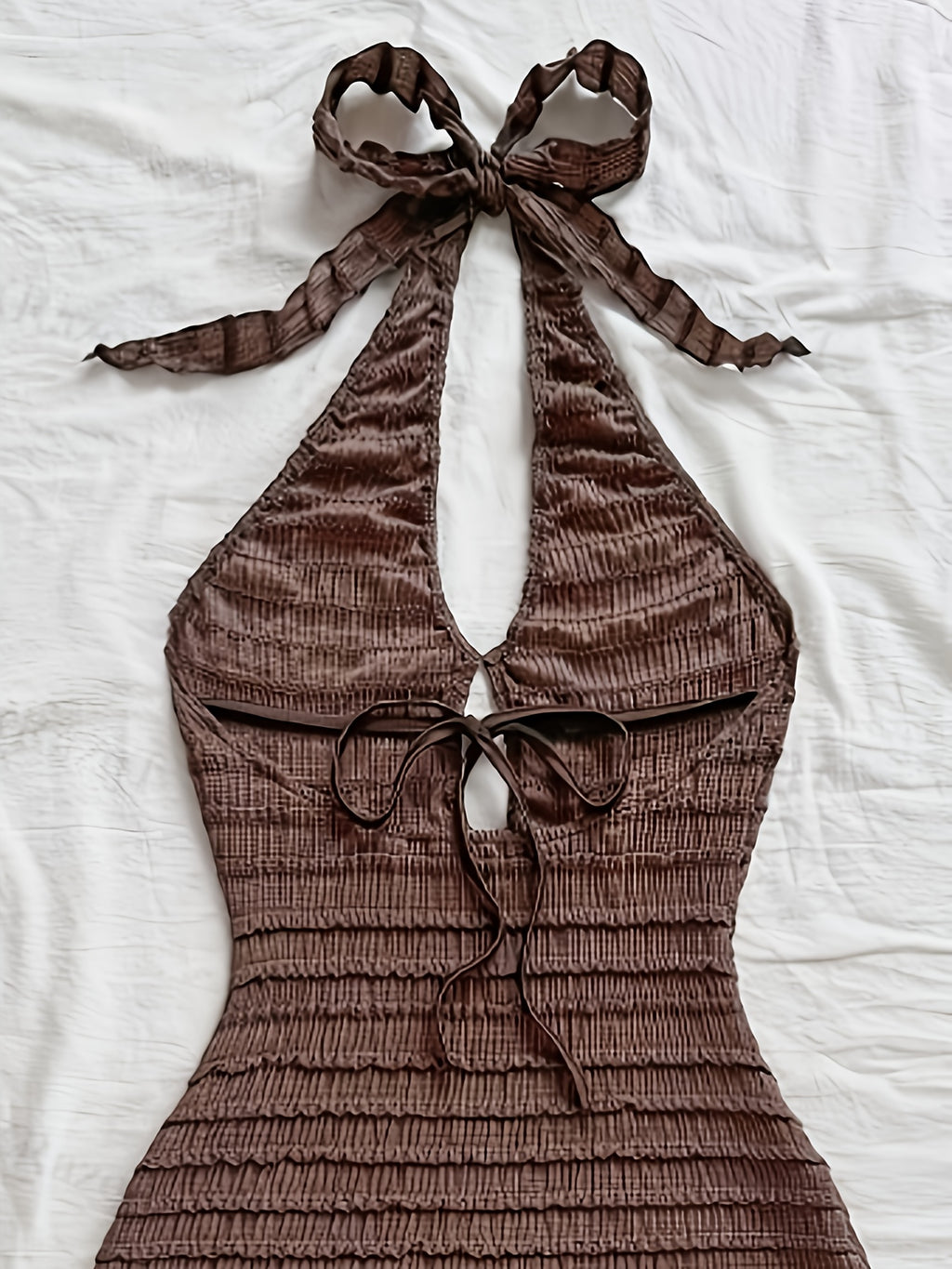 Women's Hollow-Out V-Neck Backless Bodycon Dress