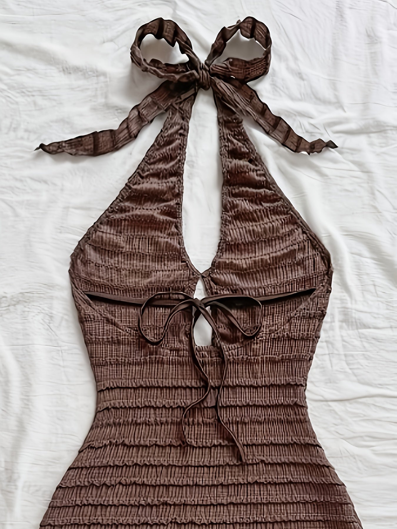 Women's Hollow-Out V-Neck Backless Bodycon Dress