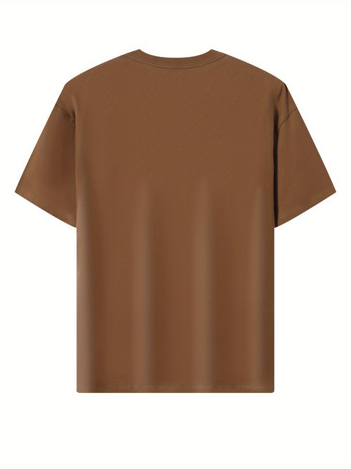 210G Heavyweight 100% Round Neck T-Shirt, Solid Casual Style A02