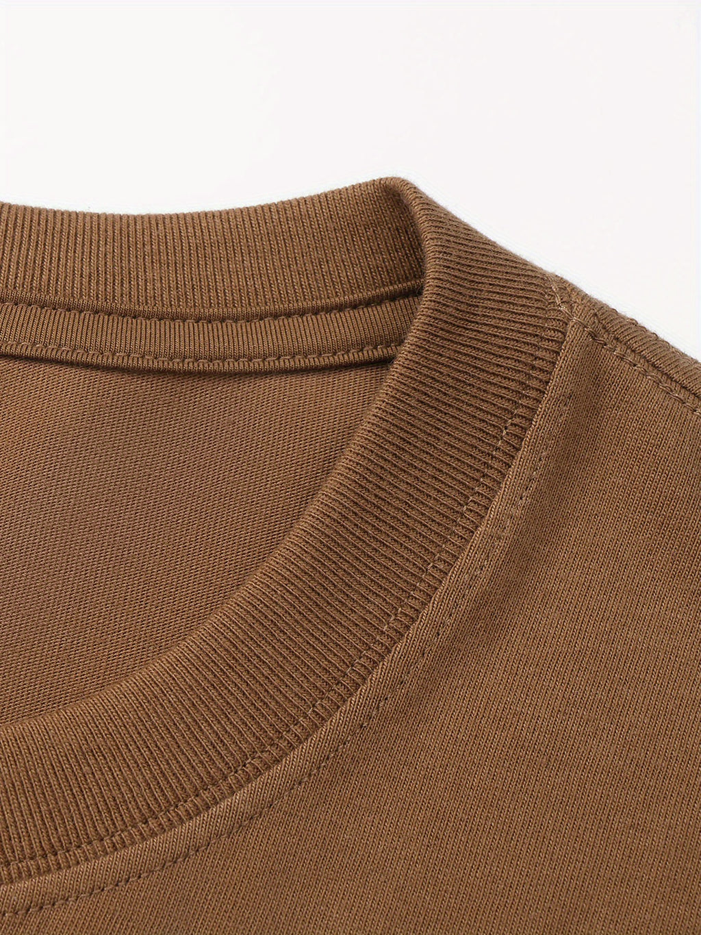 210G Heavyweight 100% Round Neck T-Shirt, Solid Casual Style A02