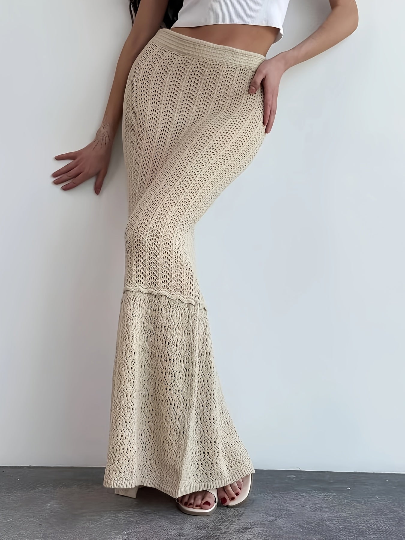 Women's Crochet Lace Bohemian Beach Maxi Dress