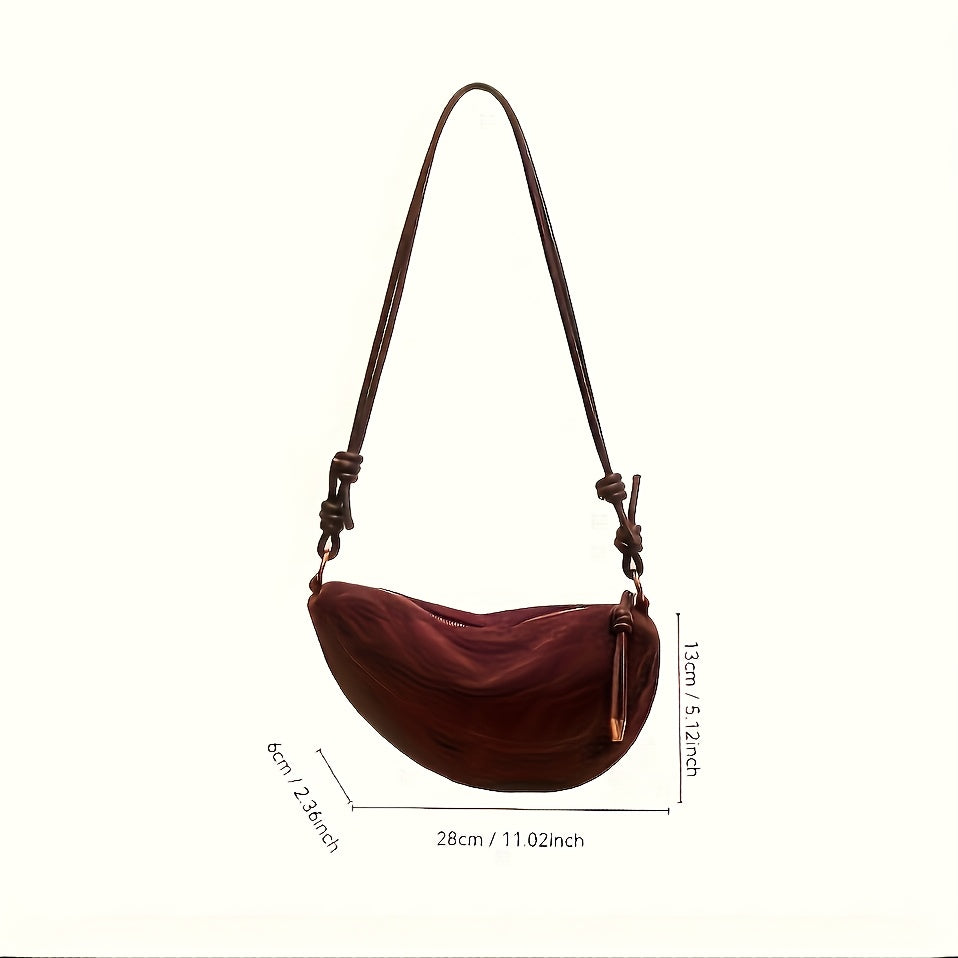 Women's Vintage Detachable Strap Zippered Crossbody Bag
