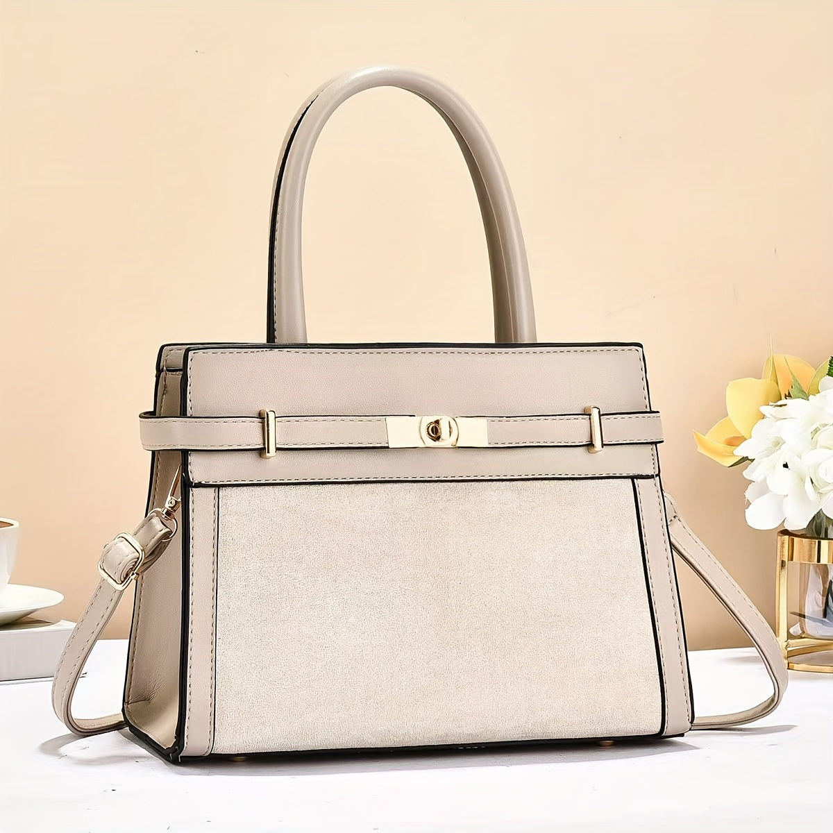 Women's Large Capacity Zipper Tote & Shoulder Bag