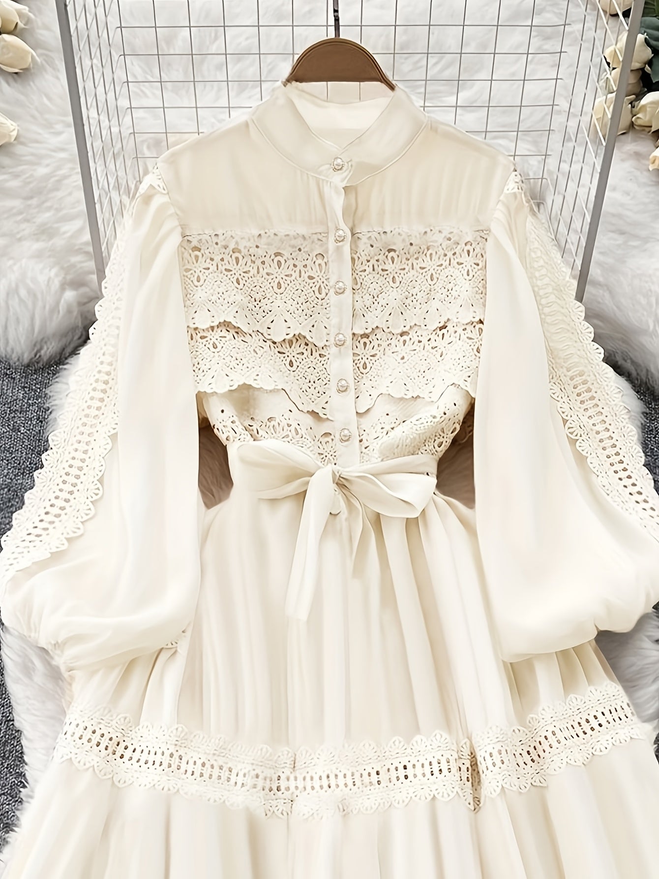 Lantern Sleeve Court Style Dress