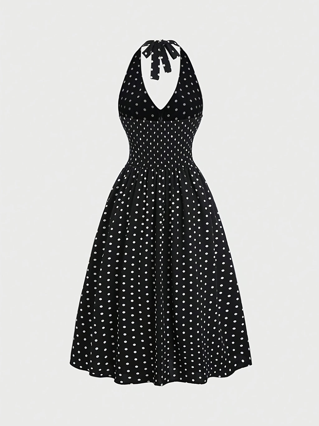 Polka Dot Halter Slim Dress