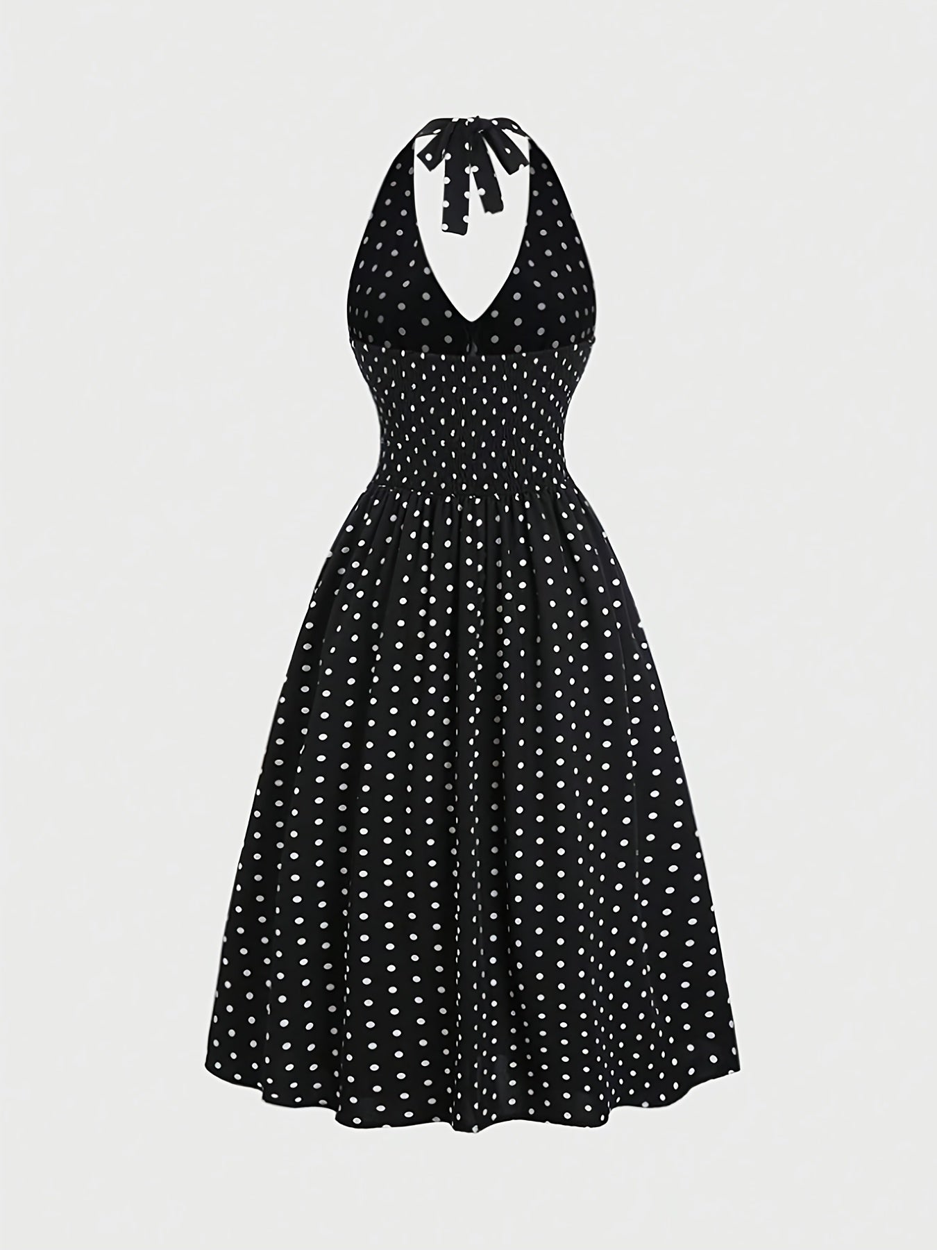 Polka Dot Halter Slim Dress