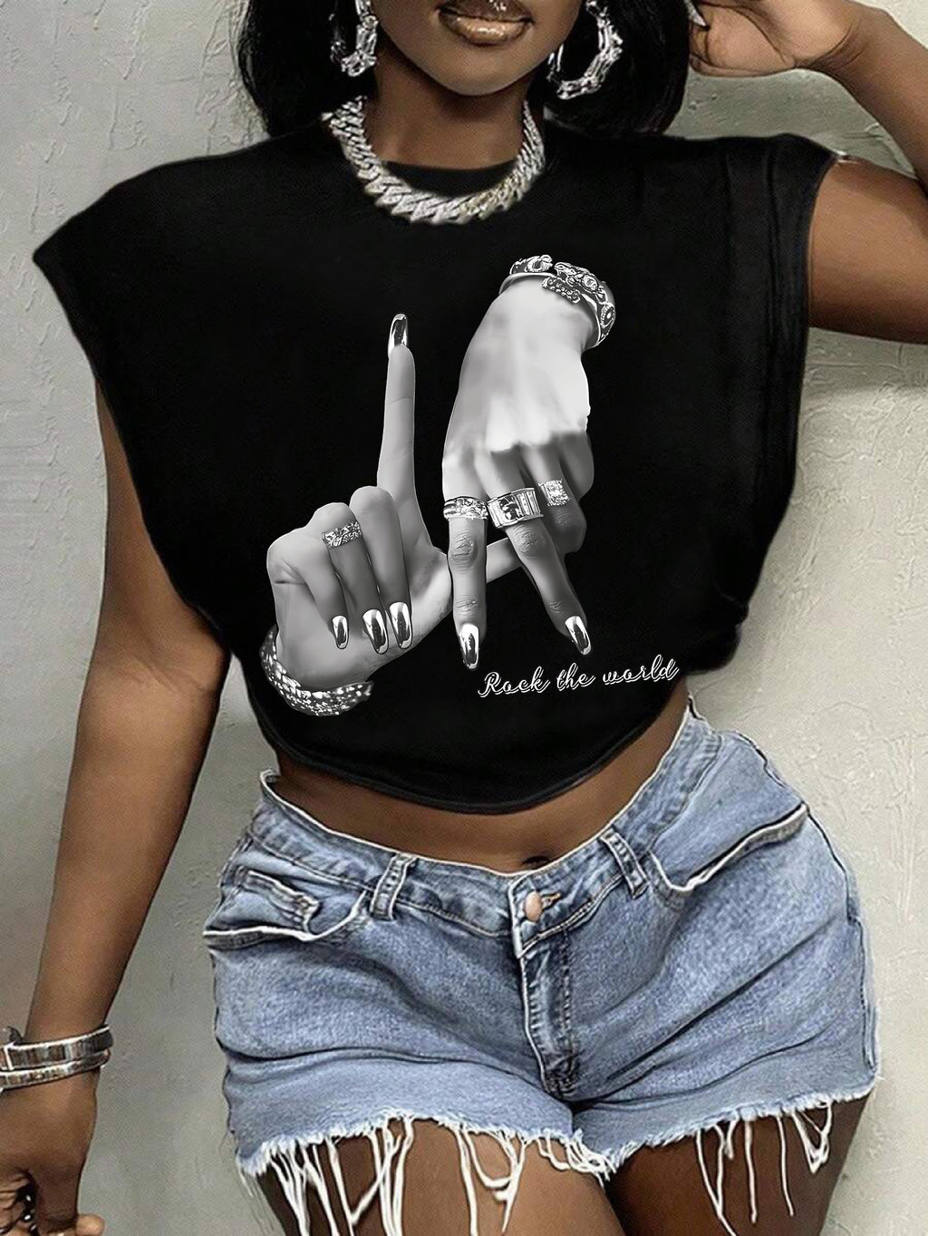 Women’s Graphic Print Crew Neck Top