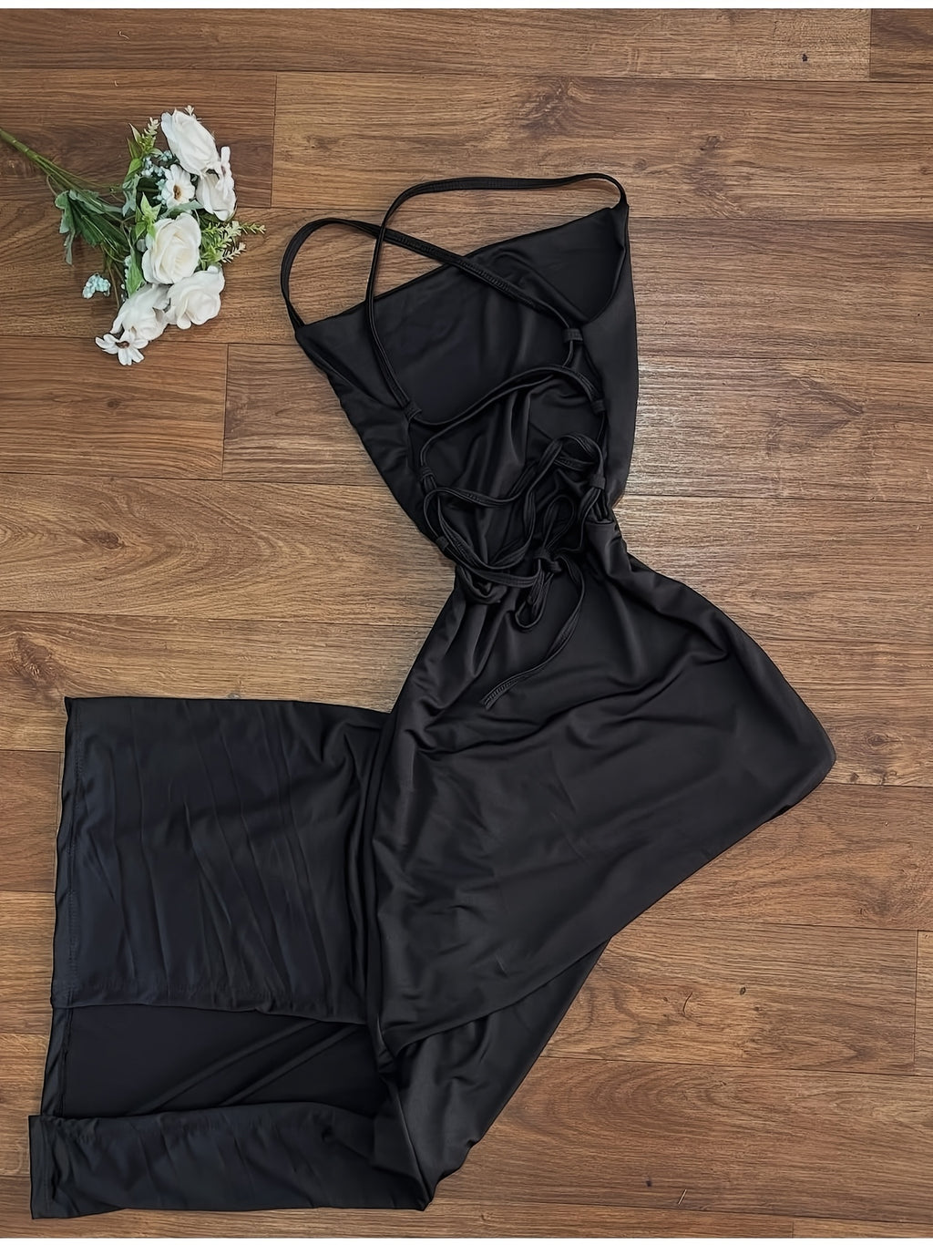 Women's Slim High-Slit Cross-Strap Long Dress