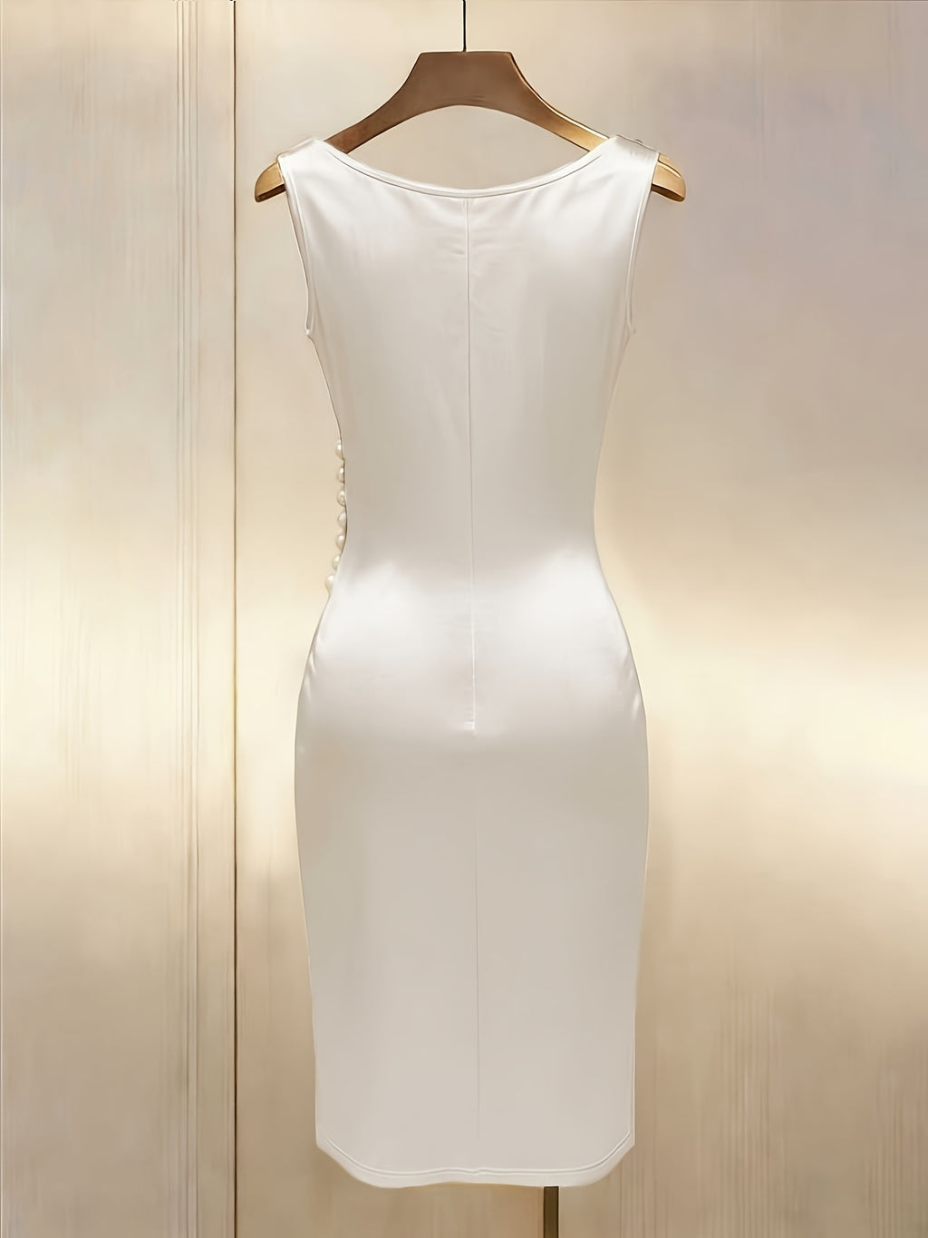 New Summer Women's French-Style Elegant and Fashionable Satin Sleeveless Slim-Fit Midi Dress, Suitable for Outings, Dates, Office Commutes, Sisters' Afternoon Tea, Weddings, Parties, and Daily Wear