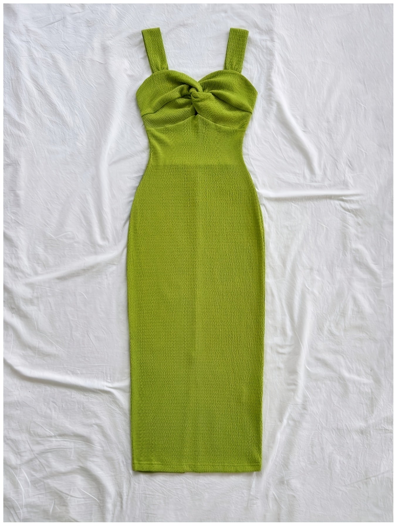 Women's Knotted Bandeau Waist-Cinched Bodycon Dress