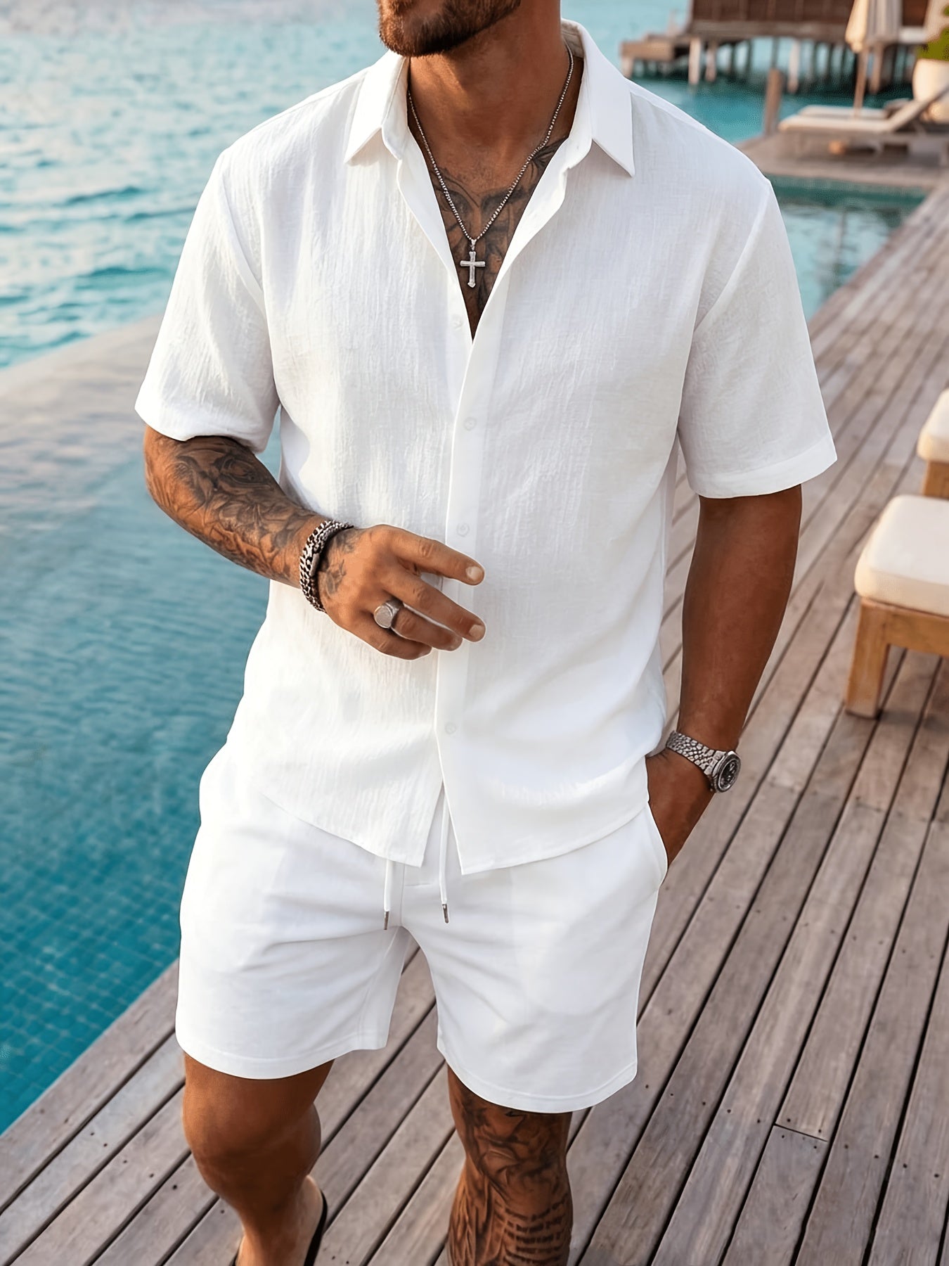 Men's Solid Colour Business Casual Shirt