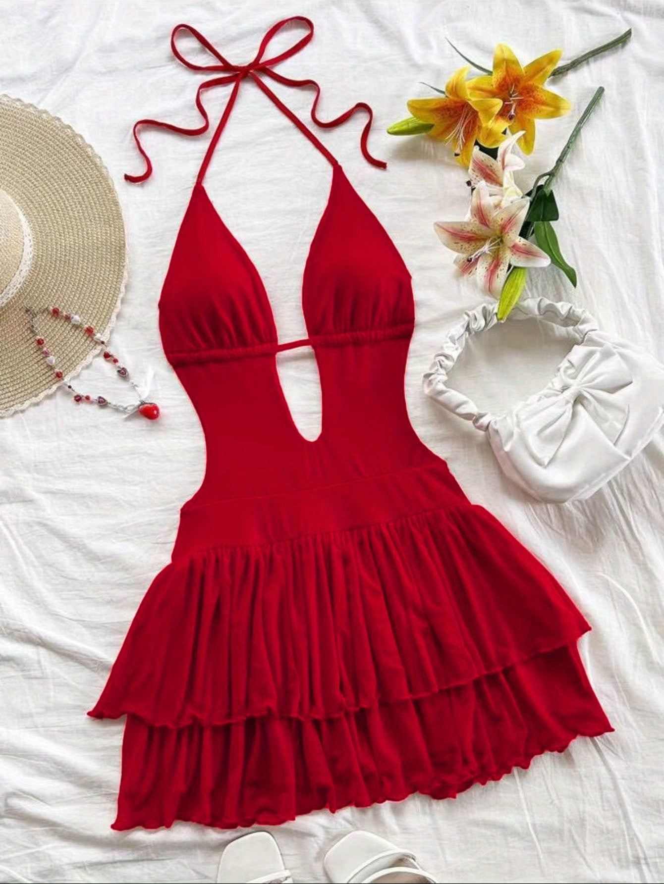 Women’s Backless Tie-Neck Dress