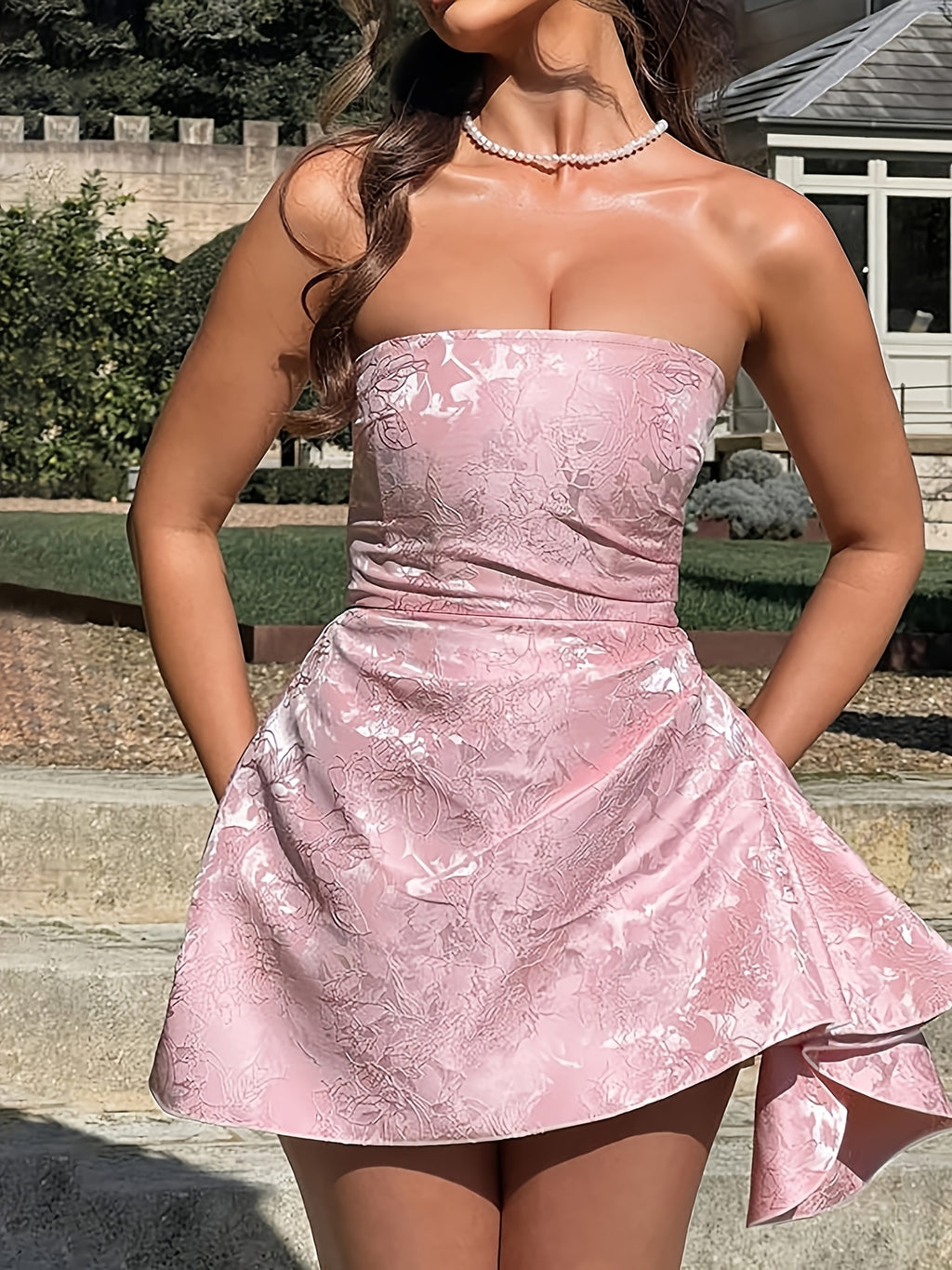 French Princess Jacquard Mini Dress