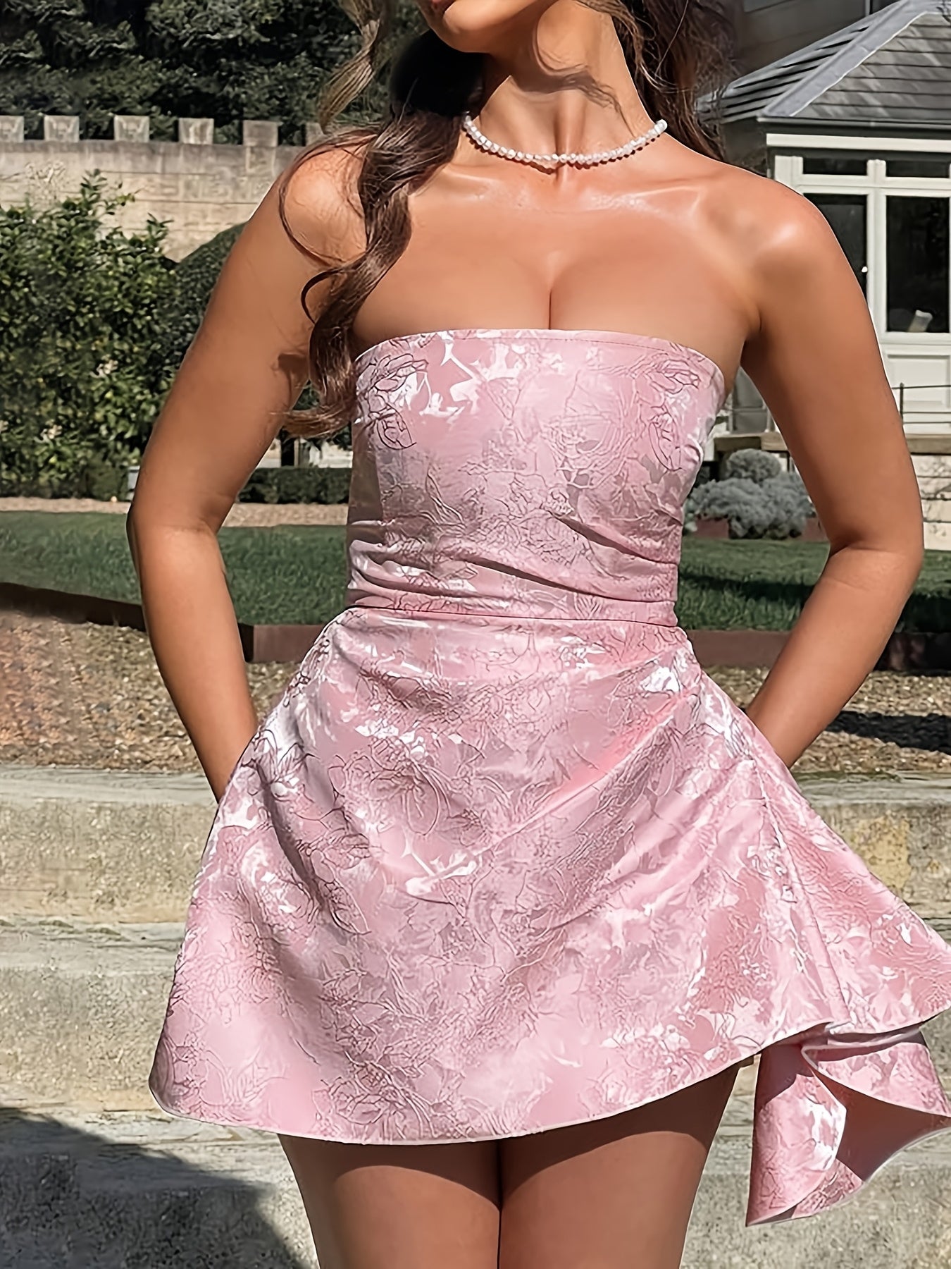 French Princess Jacquard Mini Dress