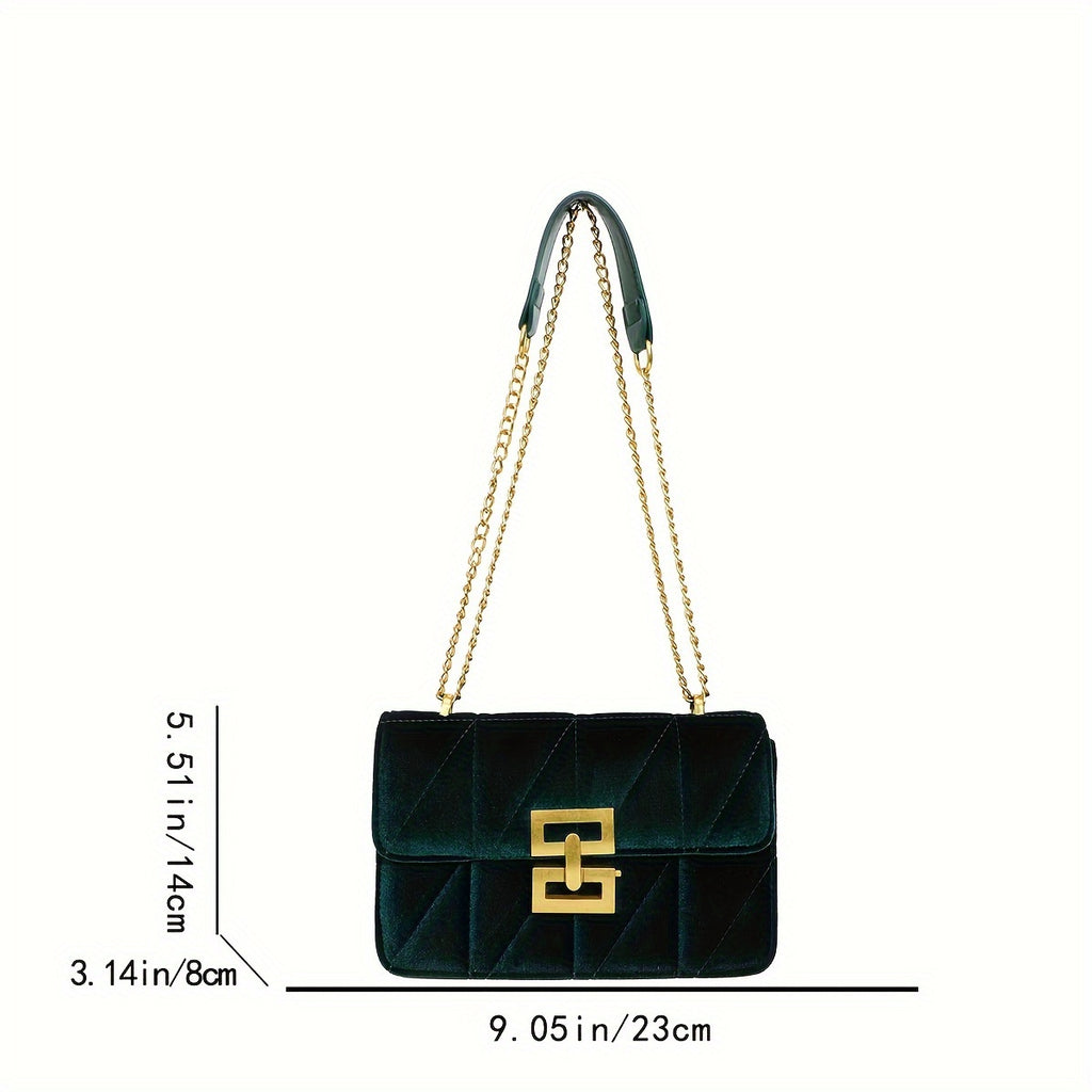 Fashionable - Thread Bag, Corduroy Bag, Color-Blocked Contrast Mid-Life Women's Bag, Single-Shoulder Bag, Crossbody Bag, Stylish and Elegant Gift Bag