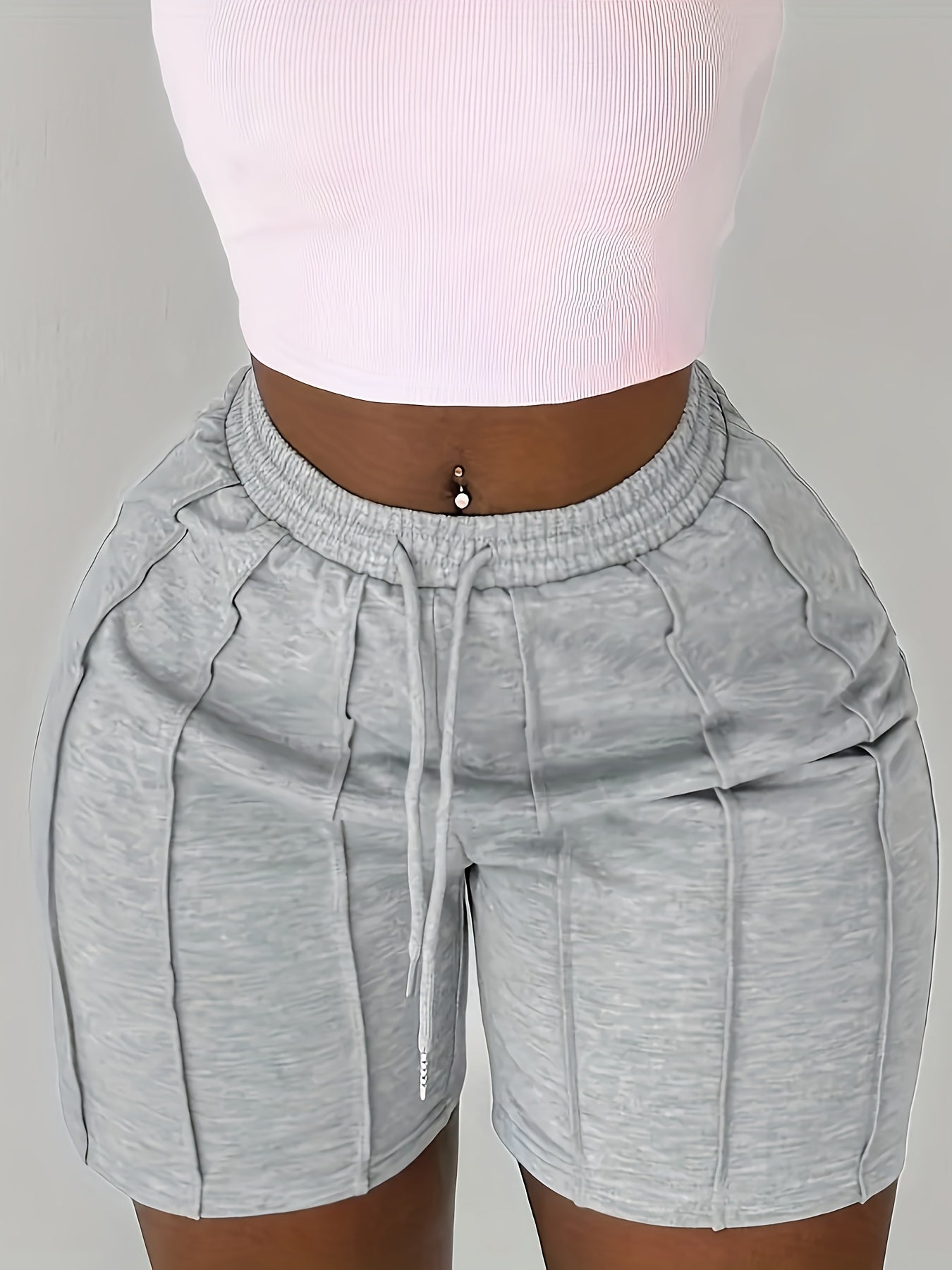 Elastic Waist Casual Shorts