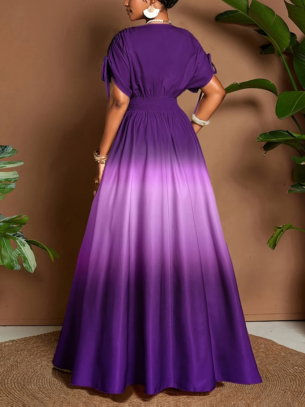 Gradient Bow Maxi Dress