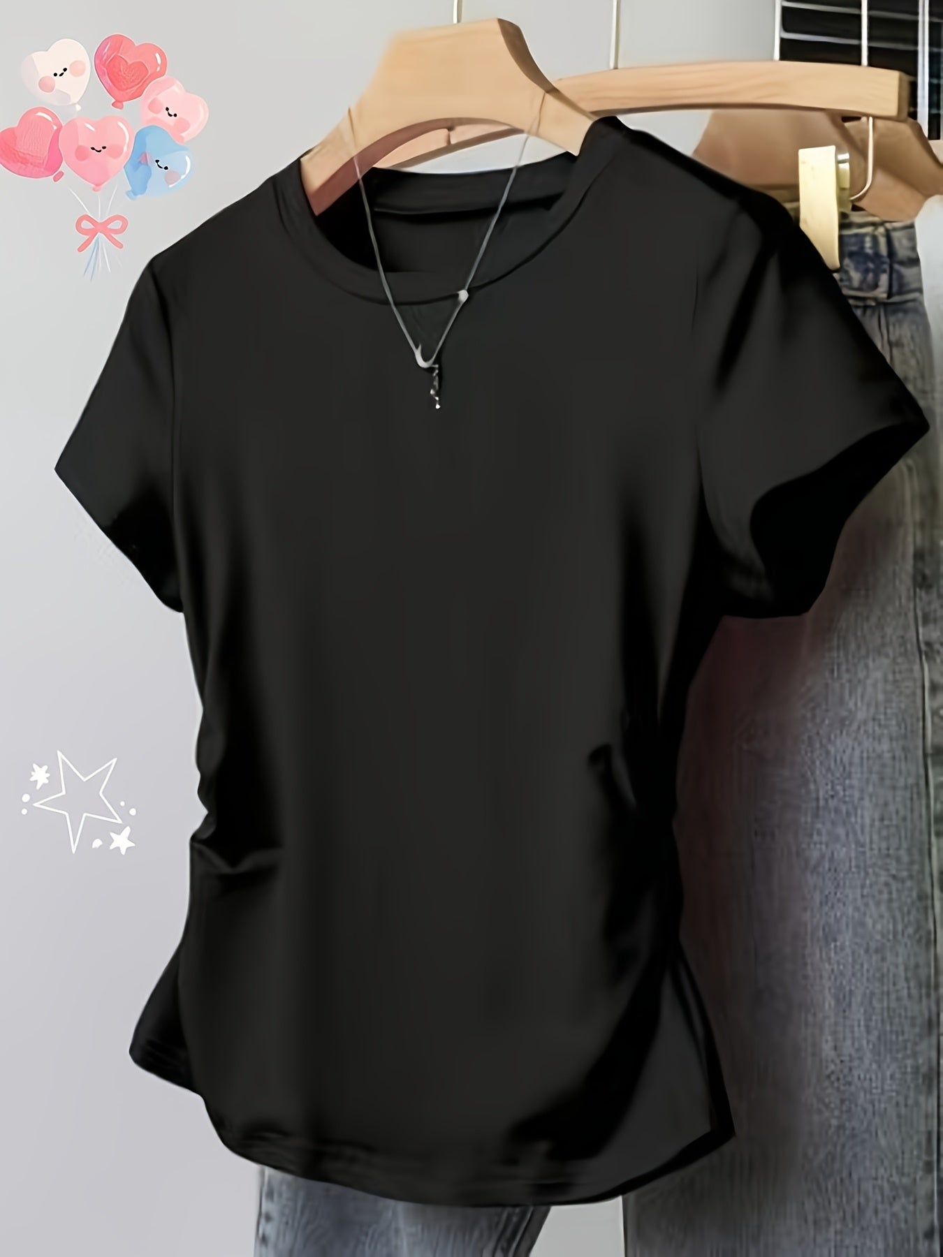 Women's Y2K Retro Slim Crew Neck T-Shirt 3-Pack