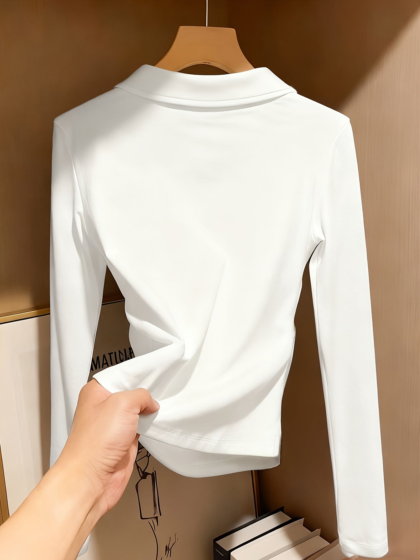 Women's Collar Slim Fit Long Sleeve Base Layer Top