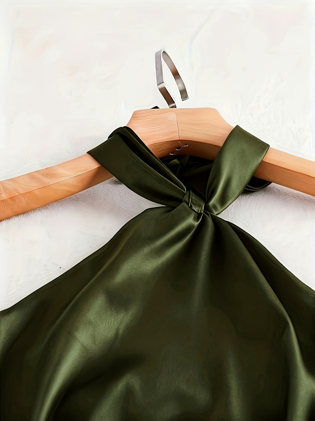 Women's Satin Halter Neck Backless Maxi Dress