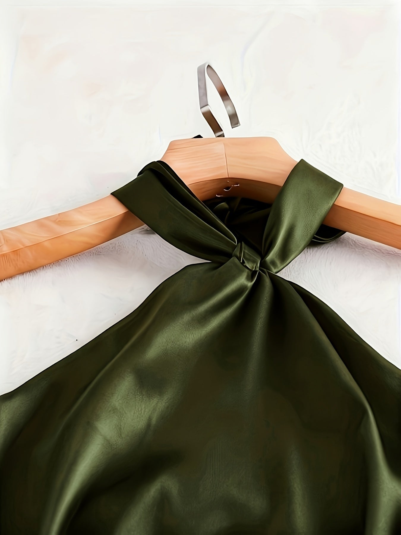 Women's Satin Halter Neck Backless Maxi Dress