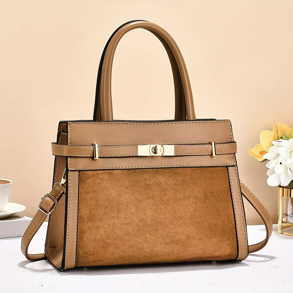 Women's Large Capacity Zipper Tote & Shoulder Bag