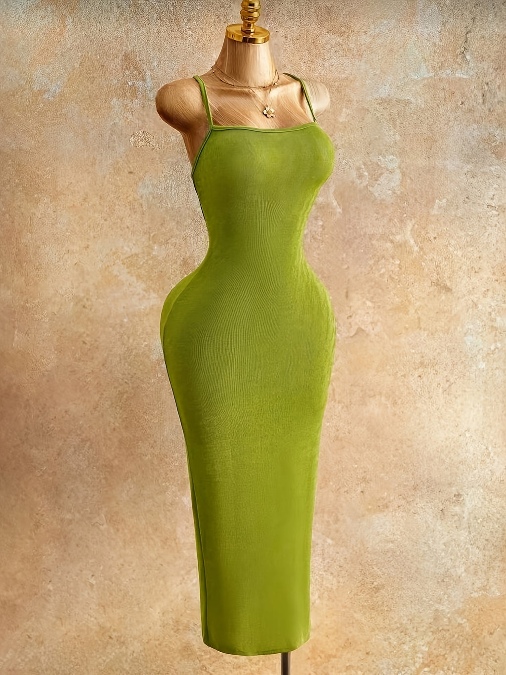 New Women'S Thin Strap Back Cross-Binding Design Slit Long Dress, Vacation Style, Back-Slit Dress, Summer Wear, Women'S Beach Party Attire, Summer Holiday Wear, Festive Clothing, Women'S Holiday Party Date Photography Outfit