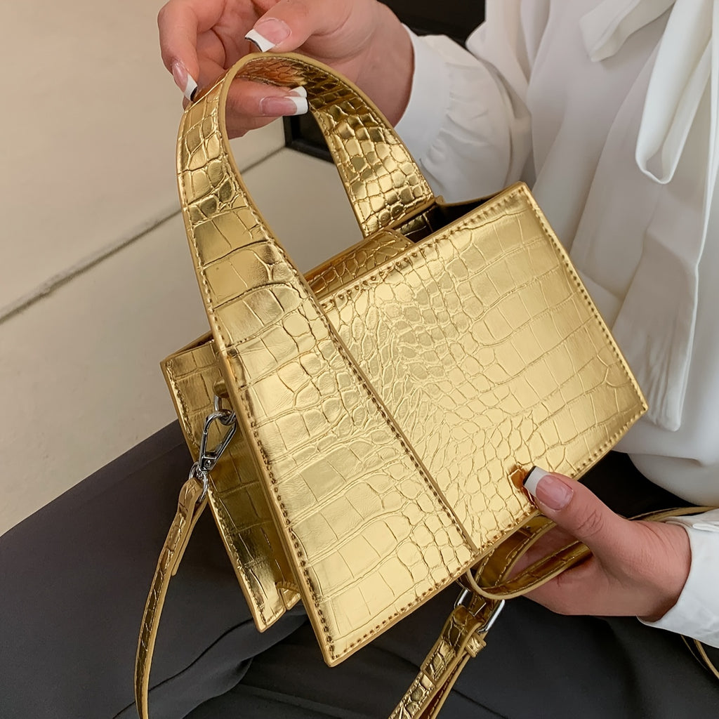 Stylish Crocodile Pattern Handbag Women's Bag