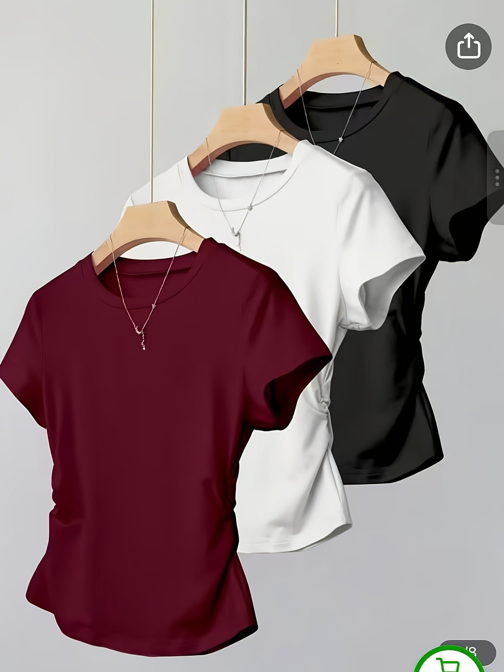 Women's Y2K Retro Slim Crew Neck T-Shirt 3-Pack