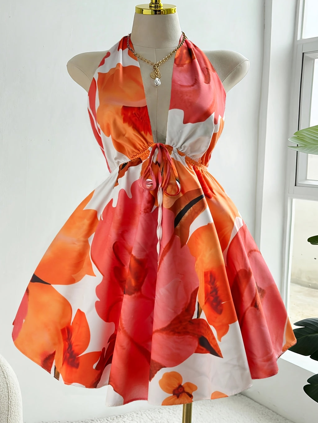 Floral Bow Tie Dress