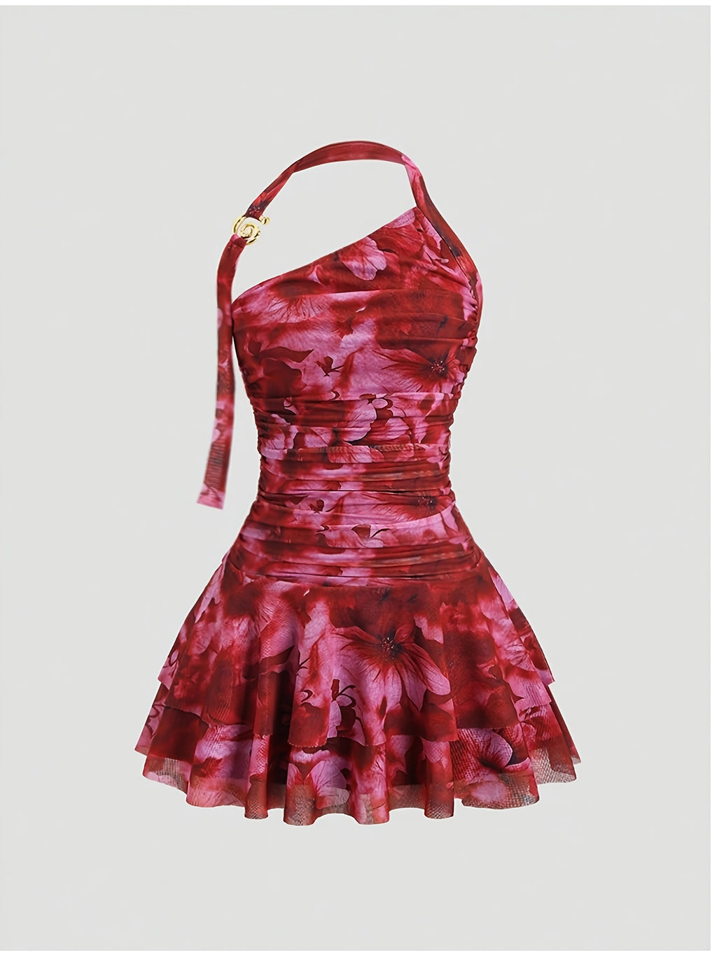 Halter Neck Ruched Party Dress