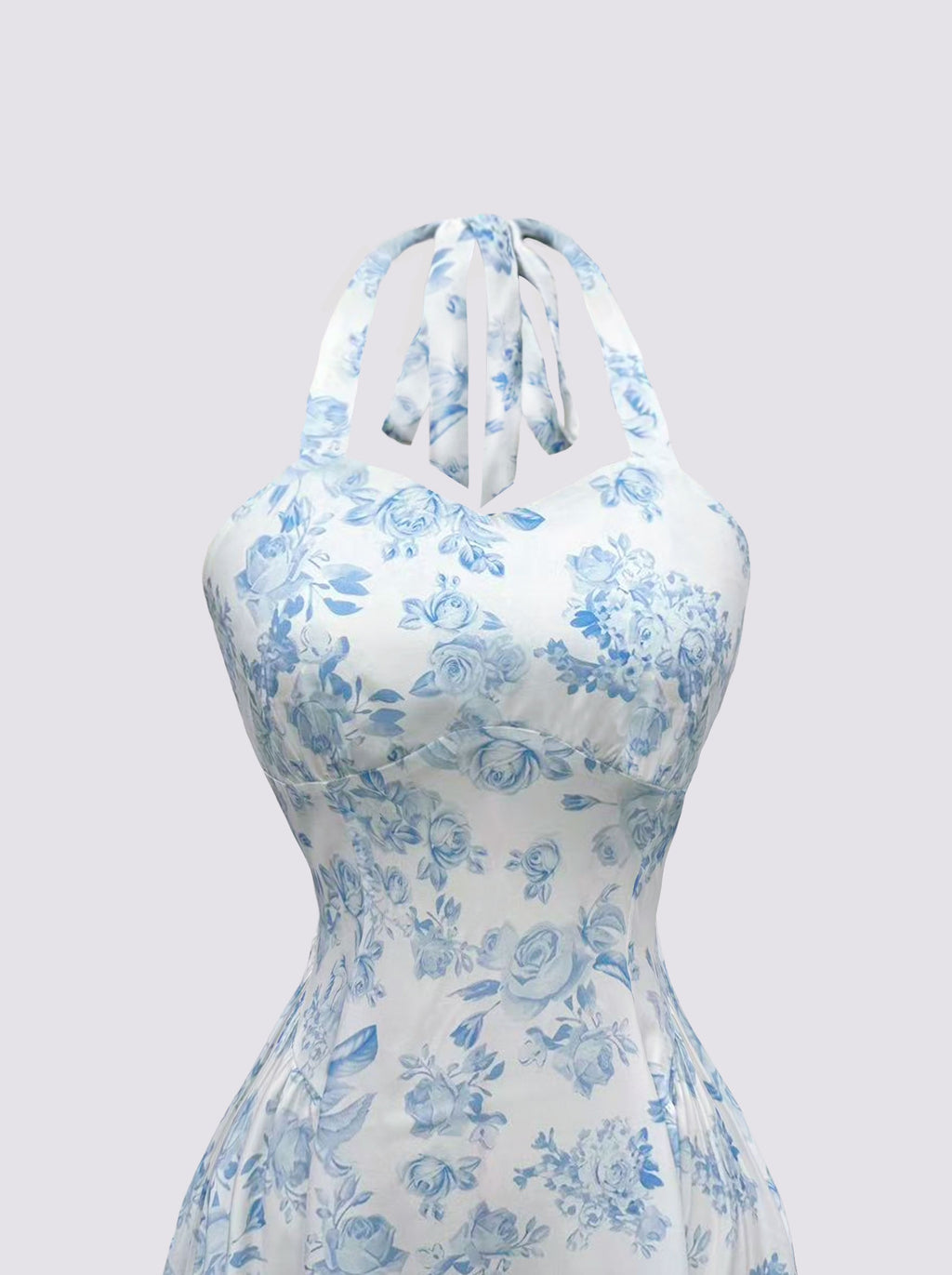 Women'S Floral Print Halter Neck Beach Vacation Cami Dress