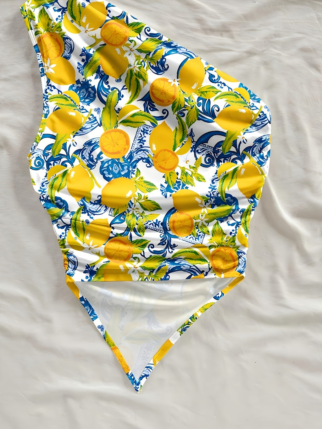 Lemon Print Strapless Mini Top