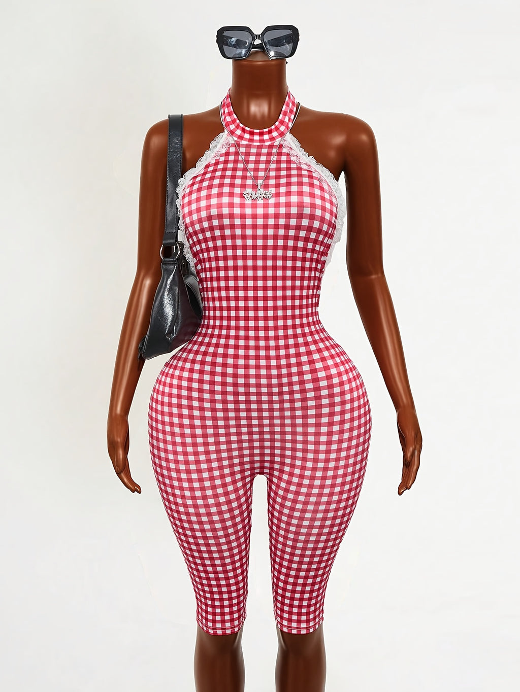 Women’s Plaid Halter Jumpsuit