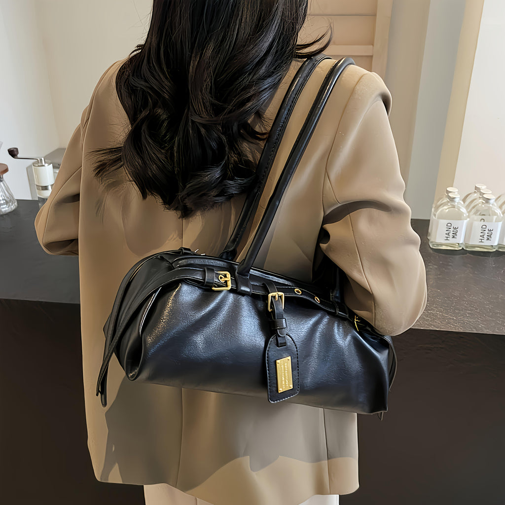 The New Large Capacity Fashionable Women'S Handbag Is a Multifunctional And Trendy Shoulder Bag, Perfect for Work And Commuting, Making Shopping And Carrying Change Easy. Belt Decoration, Zipper Opening And Closing