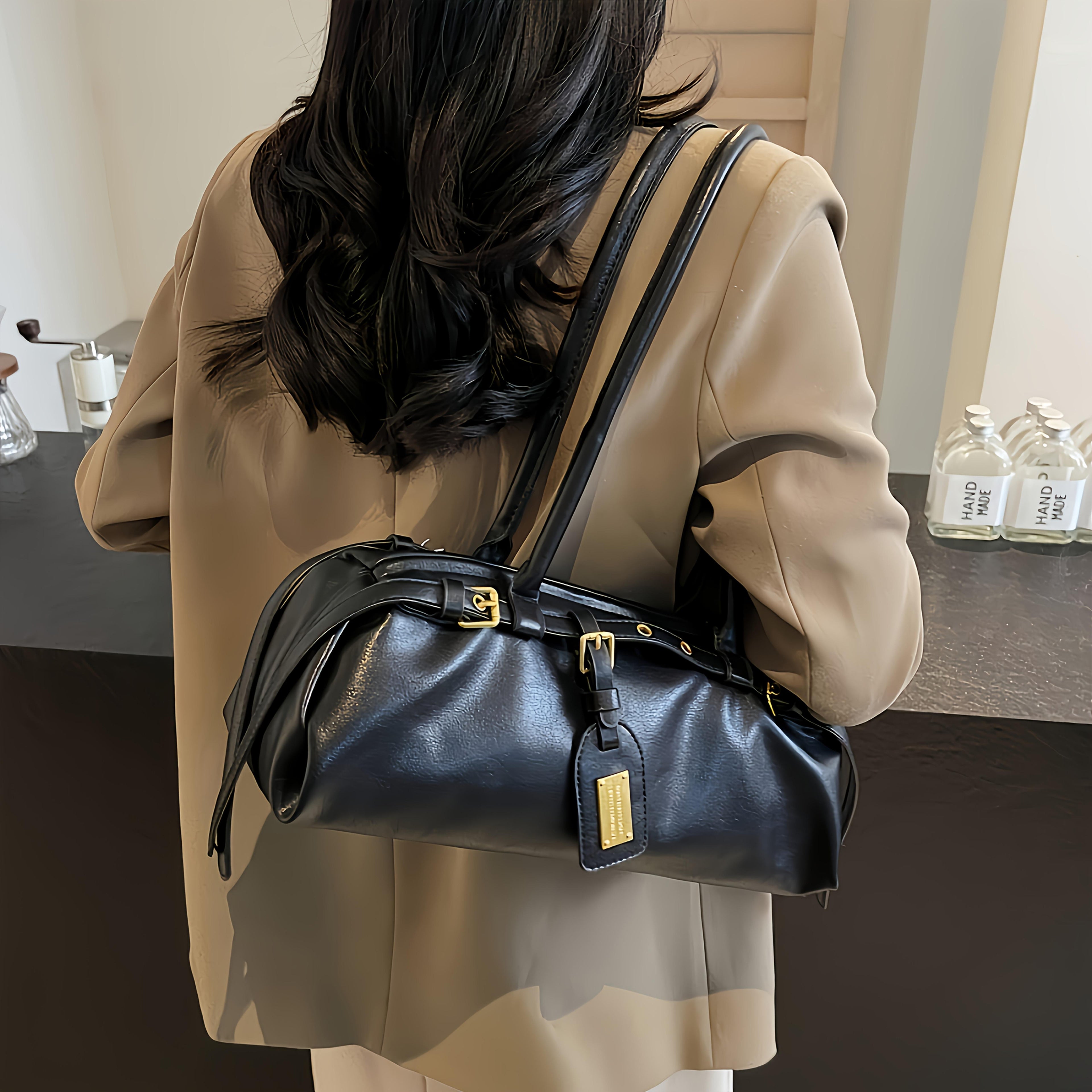 The New Large Capacity Fashionable Women'S Handbag Is a Multifunctional And Trendy Shoulder Bag, Perfect for Work And Commuting, Making Shopping And Carrying Change Easy. Belt Decoration, Zipper Opening And Closing
