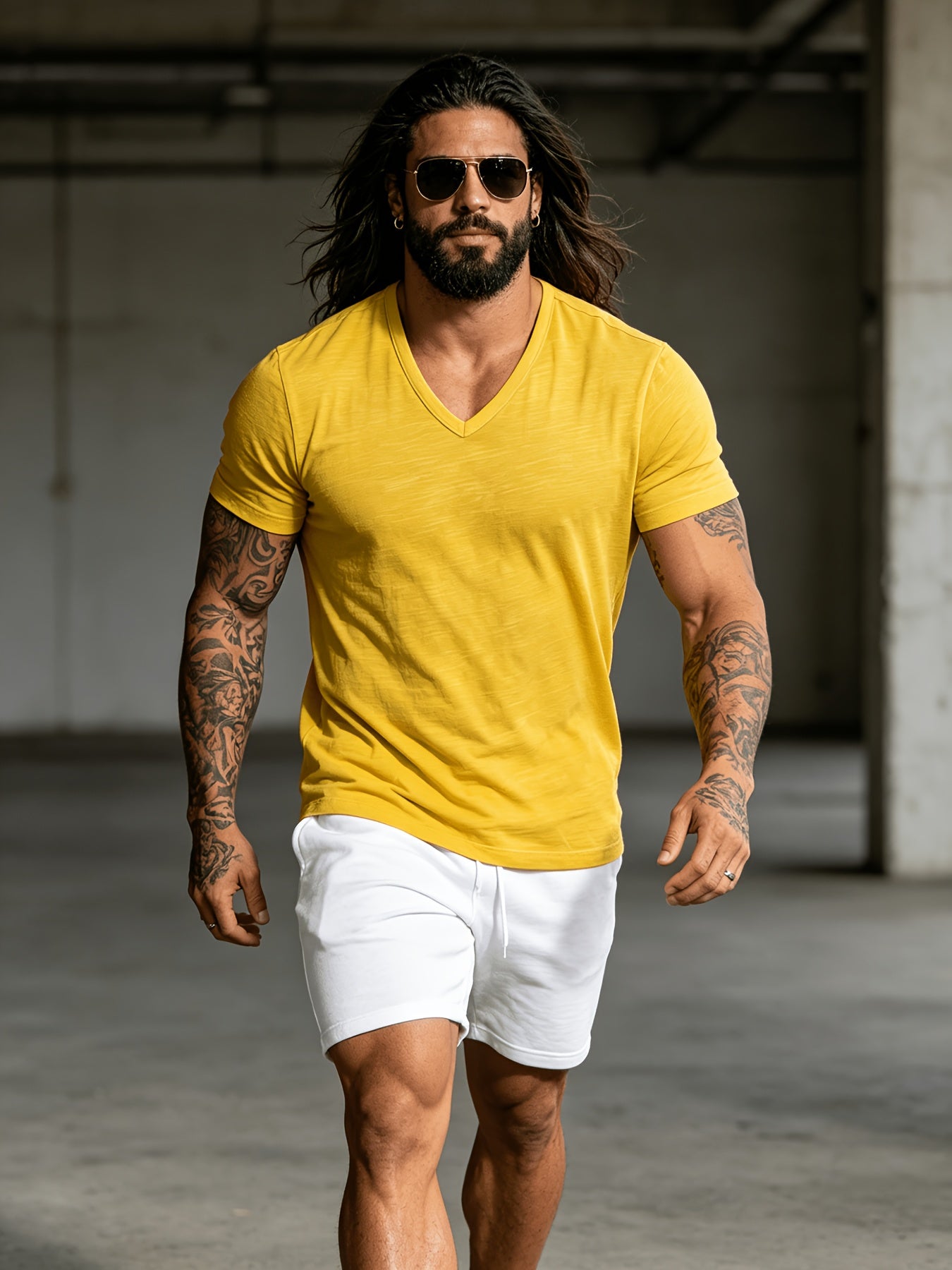 Men's Soft Cotton V-Neck Casual Top