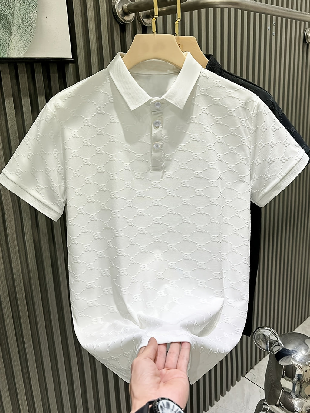Men's Jacquard Slim Fit Polo Shirt