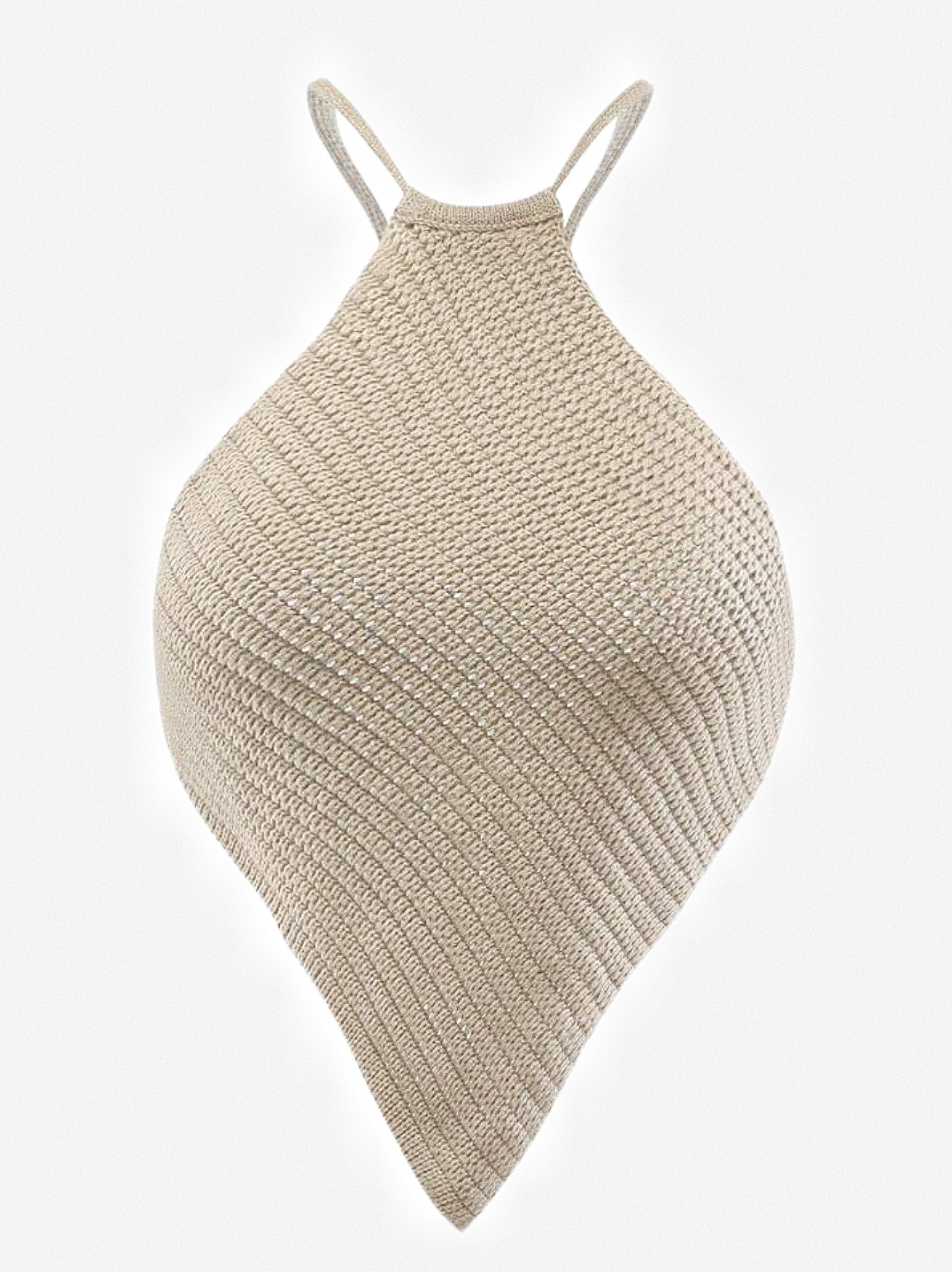 Halter Neck Knit Sweater Vest