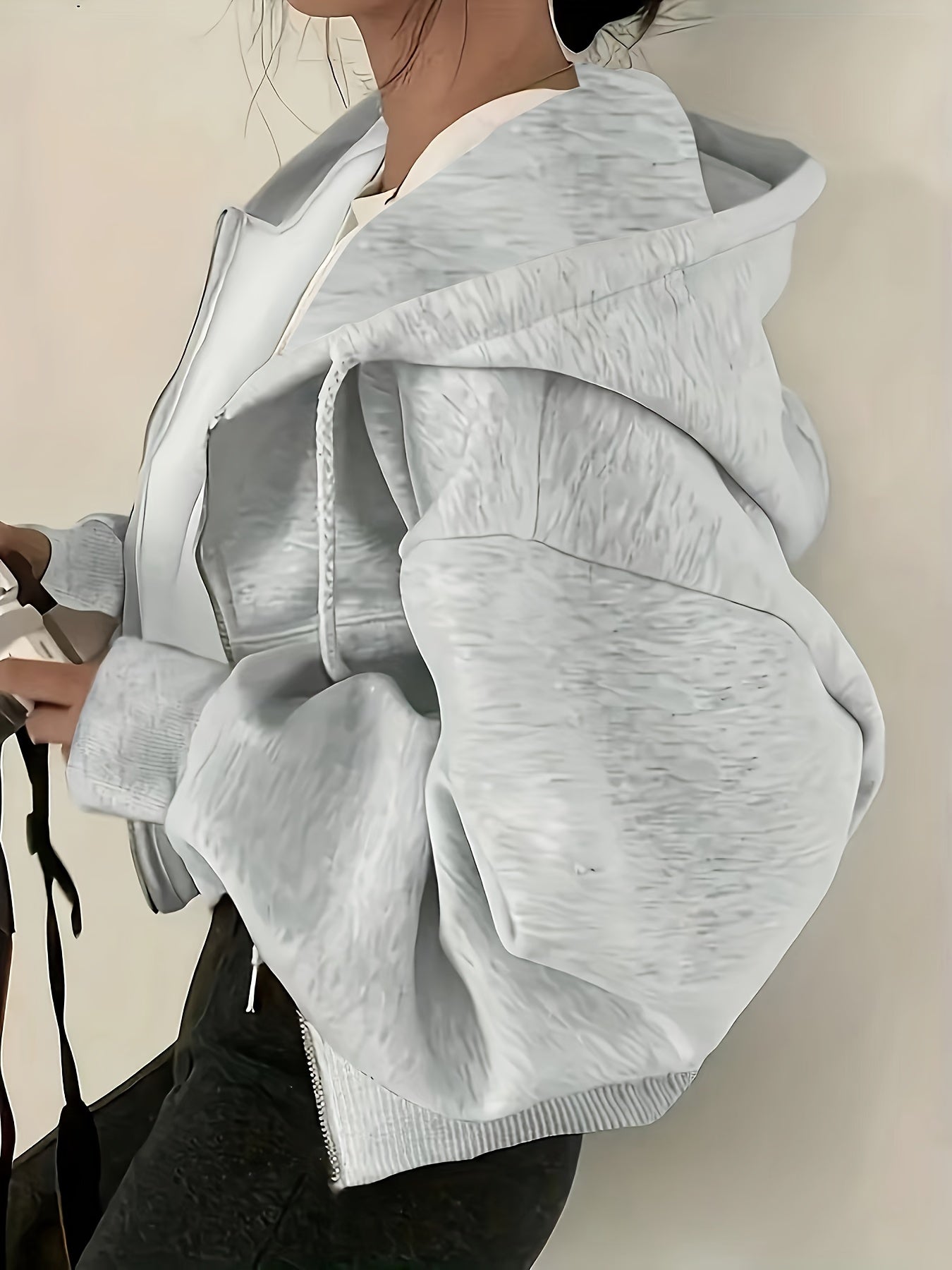 Women's Solid Lightweight Stretch Zip-Up Hoodie