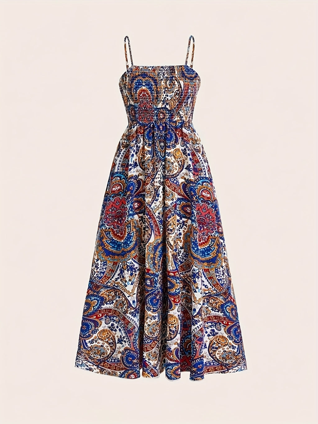 Paisley Print Beach Maxi Dress