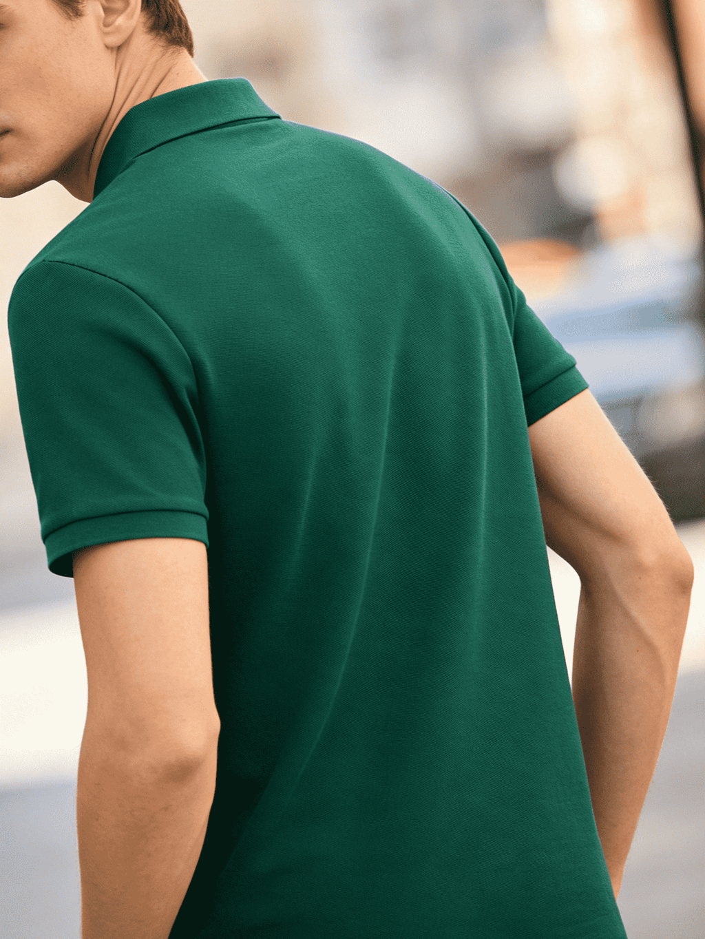 Men's Contrast Collar Single-Button Polo Shirt