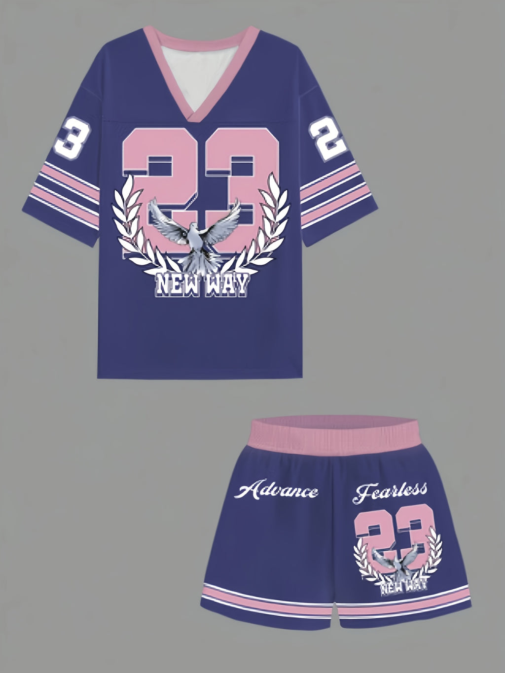 Printed Basketball Jersey Set