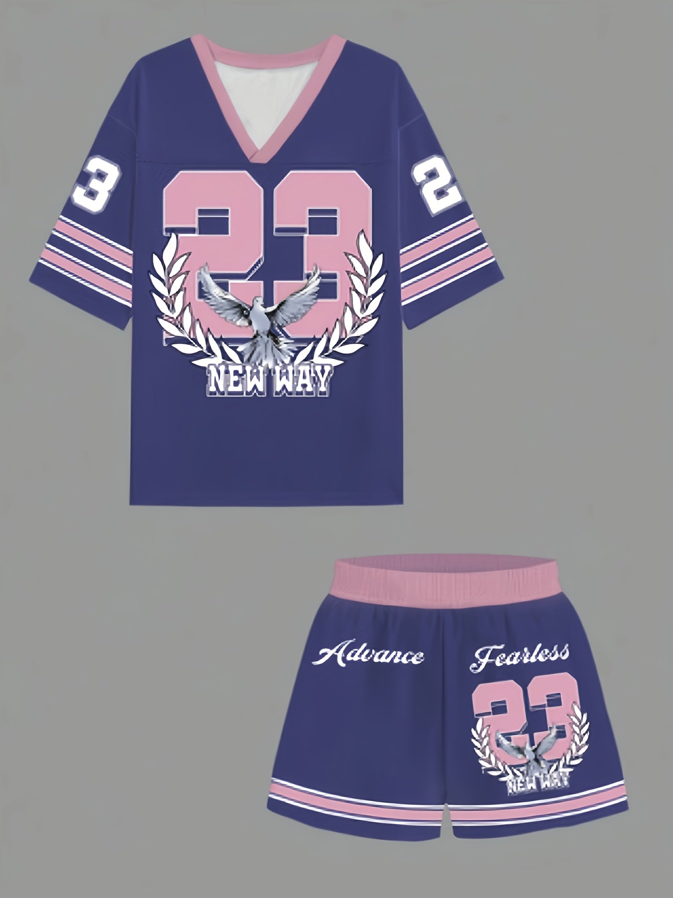 Printed Basketball Jersey Set